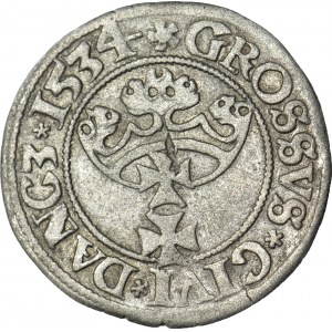 Sigismund I the Old, 1534 penny, Gdansk, PRV
