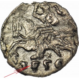 R-, Sigismund II Augustus, Denarius 1556 Vilnius, pierced 16 by 15