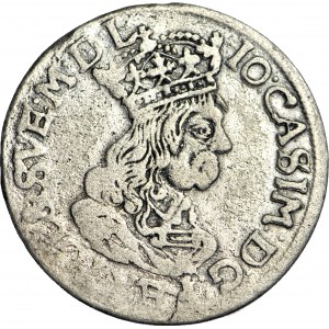 Jan II Kazimierz, Szóstak 1662 AT, Kraków, bez obwódek