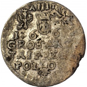 R-, Jan Kazimierz, Trojak 1662, Kraków
