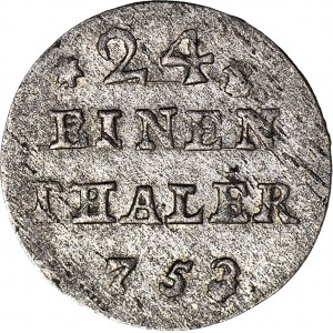 R-, August III Sas, 1/24 thaler 1753, rarer variety without L