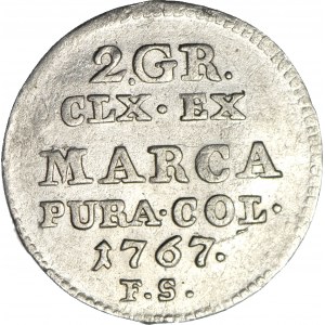 Stanisław A. Poniatowski, Półzłotek 1767 FS, Warszawa, ładny