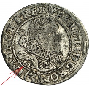 R-, Silesia, Ferdinand II, 3 krajcary 1627 (HR), Wrocław, DATE UNDER THE FIELD