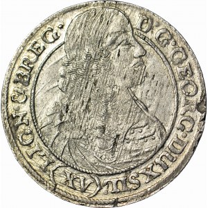 R-, Śląsk, Jerzy III Brzeski, 15 krajcarów 1663, BRZEG, PIĘKNY!