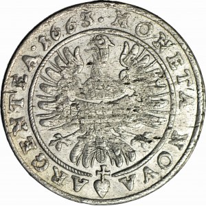 R-, Śląsk, Jerzy III Brzeski, 15 krajcarów 1663, BRZEG, PIĘKNY!