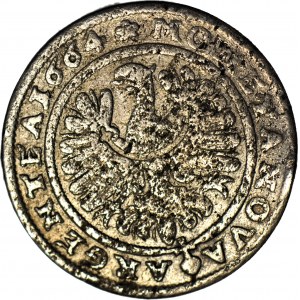 Śląsk, Chrystian Wołowski, 15 krajcarów 1664, Brzeg, mała głowa, ostatni rok bicia