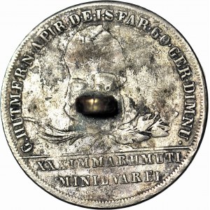 R-, Zabór Austriacki, Księstwo Oświęcimsko-Zatorskie, guzik na wzór dwuzłotówki (30 krajcarów) 1776, Wiedeń