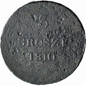 RR-, Księstwo Warszawskie, 3 grosze 1810 IS, emisja pilotażowa-próbna