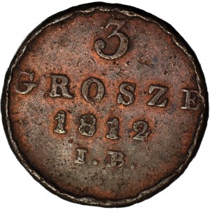 Duchy of Warsaw, 3 pennies 1812 IB