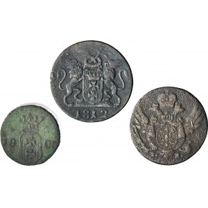 Free City of Gdansk 1808-1812, Penny 1812, shekel 1808, Polish penny 1816 set of 3 pcs.