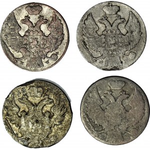 Kingdom of Poland, 10 pennies, set of 4, various vintages