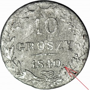 RR-, Kingdom of Poland, 10 Groszy 1840 WITH DASH AFTER DATE, 0 times WCN