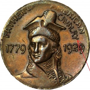 USA, Medal 1929, Kazimierz Pułaski b. rzadki z odmienną legendą awersu