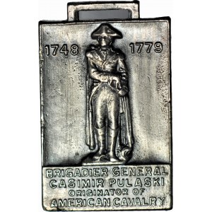 USA, Plakieta 1930, Kazimierz Pułaski, organizator amerykańskiej kawalerii, b. rzadka