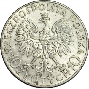 10 zlotých 1932, Hlava, Varšava, krásná