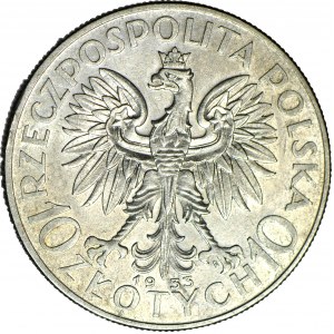10 złotych 1933, Głowa, piękna