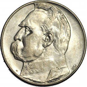 10 gold 1934, Pilsudski, STRZELECKI eagle, circa mint.