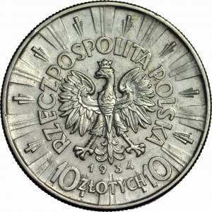 10 gold 1934, Pilsudski, official eagle, rare