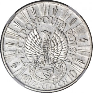 10 zlotých 1934, Piłsudski, střílející orel, velmi pěkný
