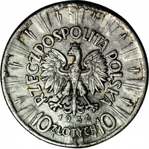 10 zlotých 1936 Pilsudski, dobový padělek
