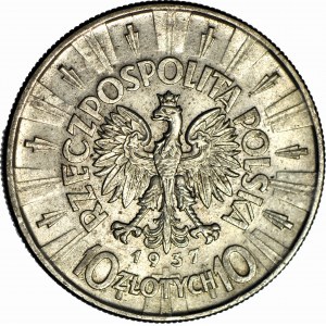 10 złotych 1937, Piłsudski, rzadszy rocznik, mennicza