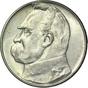 10 zlotých 1937, Piłsudski, vzácnejší ročník, razené