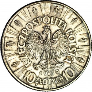10 gold 1939, Pilsudski, minted