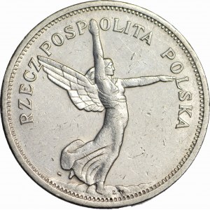 5 złotych 1928 Nike, ze znakiem, Warszawa, bardzo ładne