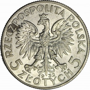 5 zlatých 1932, Hlava, Londýn, razené