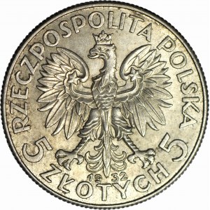 5 zlatých 1932, Hlava, Londýn, razené