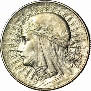 5 zlatých 1933, hlava, raženo