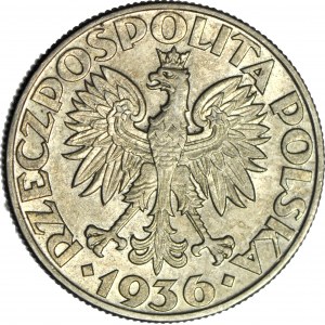 5 zlatých 1936 Plachetnice, mincovna