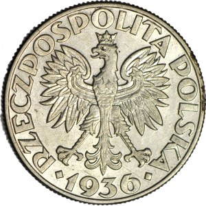 5 zlatých 1936 Plachetnica, krásna