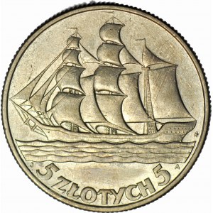 5 gold 1936 Sailing ship, beautiful