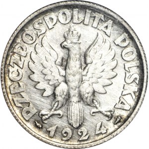 2 złote 1924, Żniwiarka, róg i pochodnia (Paryż), mennicza