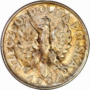 2 złote 1924, Żniwiarka, odwrotka (Filadelfia), mennicza