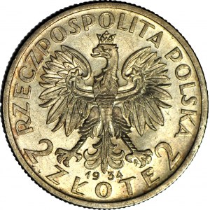 2 zlaté 1934, hlava, raženo