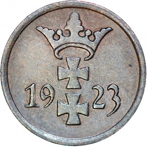 Wolne Miasto Gdańsk, 1 fenigi 1923, piękny
