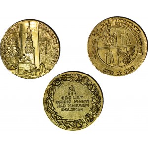 1982 medale religijne, 40mm, mennicze, zestaw 3 szt