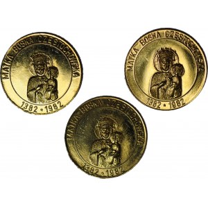 1982 medale religijne, 40mm, mennicze, zestaw 3 szt