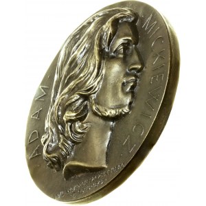 Emigrace, Francie, 100. výročí úmrtí Adama Mickiewicze, 1955, Paříž, vysoký reliéf 11,5 mm