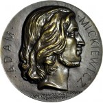 Emigrace, Francie, 100. výročí úmrtí Adama Mickiewicze, 1955, Paříž, vysoký reliéf 11,5 mm
