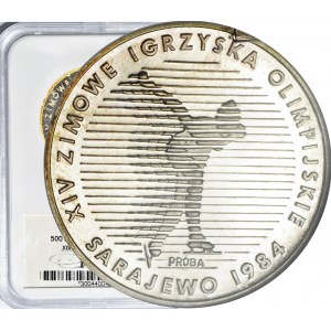 500 złotych 1983, XIV Zimowe Igrzyska Olimpijskie Sarajewo 1984, PRÓBA, srebro