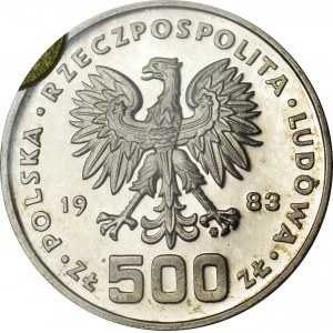 500 złotych 1983, XIV Zimowe Igrzyska Olimpijskie Sarajewo 1984, PRÓBA, srebro