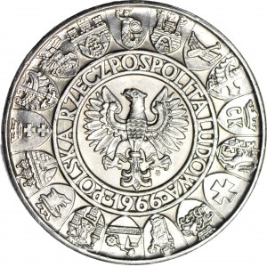 100 złotych 1966, Mieszko i Dąbrówka, półpostacie, PRÓBA srebro