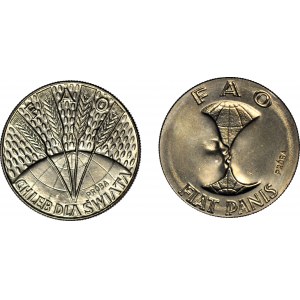 10 gold 1971, FAO, planet and child, cupro-nickel, SAMPLE, mint, set of 2.