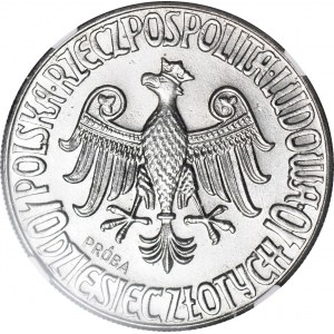 10 Gold 1964, SAMPLE, NIKIEL, Casimir the Great - eagle in the CORONA, POLITICALLY REJECTED TYPE - DESCRIPTION!!!