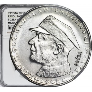 10 złotych 1967 Świerczewski, PRÓBA -na awersie, NIKIEL, PROOFLIKE!