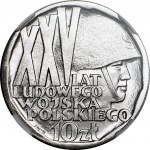 10 gold 1968 XXV Years of the People's Army of Poland, PRÓTY - on the obverse, NIKIEL