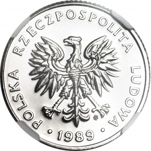 20 złotych 1989, PRÓBA nikiel, NAPIS PRÓBA ODWRÓCONY